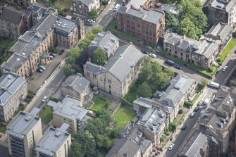 Oblique aerial view of Garnethill Synagogue, looking ENE.