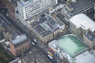 Oblique aerial view of the Grecian Chambers, looking NW.