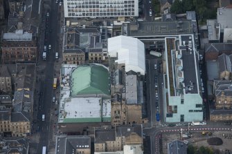 Oblique aerial view of the Grecian Chambers and Glasgow School of Art, looking W.