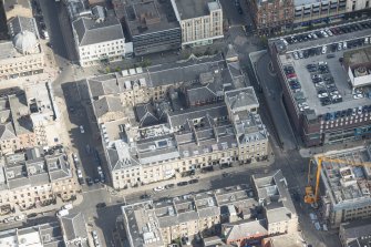 Oblique aerial view of Sauchiehall Street and Bath Street, looking NE.