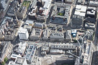 Oblique aerial view of St Matthew's Blythswood Church, Holland Street and Elmbank Street, looking E.