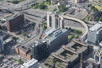 Oblique aerial view of Bothwell Street and Argyle Street, looking SW.