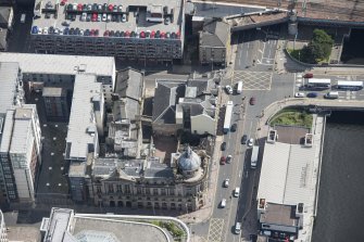 Oblique aerial view of the Clyde Port Authority Building, looking E.