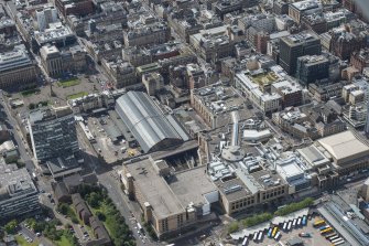 Oblique aerial view of central Glasgow, looking SW.