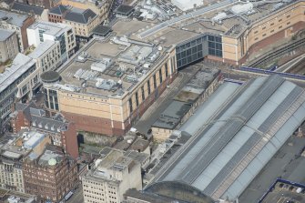Oblique aerial view of the Britannia Building, looking NW.