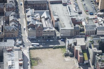 Oblique aerial view of the Britannia Music Hall, looking NW.