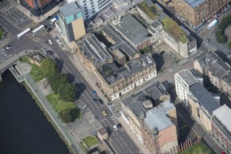 Oblique aerial view of the Custom House, looking NW.