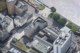 Oblique aerial view of the Custom House, looking SSE.