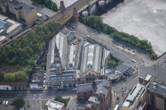 Oblique aerial view of Bridgegate Fishmarket, looking S.