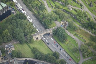 Oblique aerial view of the Bridge of Sighs, looking NE.