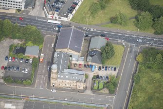 Oblique aerial view of Kirkhaven Church, looking N.