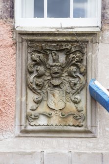 Detail of heraldic panel.