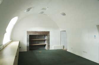 Interior. Ground floor, View of  W vaulted room.