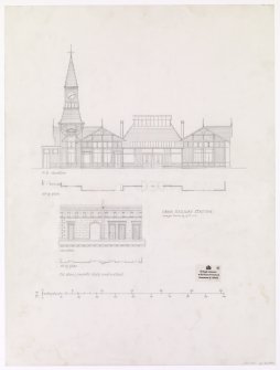Oban Railway Station. NE Elevation and strip plan; Oil Store elevation and strip plan
d:'Jan '86'