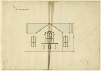 Drawing of back elevation of Kingarth Church, Bute