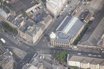 Oblique aerial view of the Corn Exchange, looking N.
