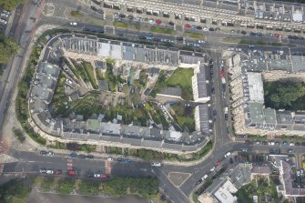 Oblique aerial view of Melgund Terrace, East Claremont Street, Bellevue Place and Rodney Street, looking W.