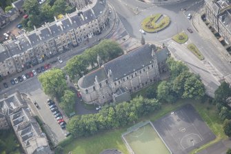 Oblique aerial view of East London Street Catholic Apostolic Church, looking S.