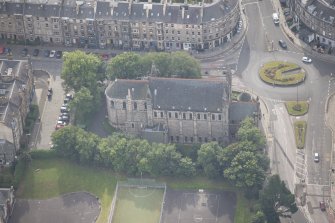 Oblique aerial view of East London Street Catholic Apostolic Church, looking SSE.
