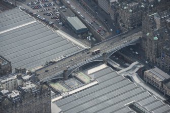 Oblique aerial view of North Bridge, looking ESE.