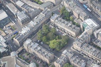 Oblique aerial view of Rutland Square, looking W.