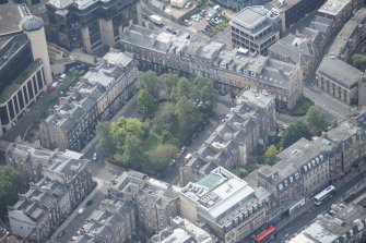 Oblique aerial view of Rutland Square, looking S.