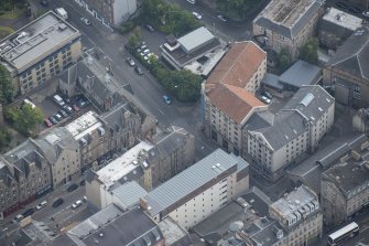 Oblique aerial view of the Cowgate and Blackfriars Street, looking ESE.