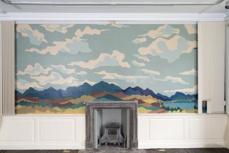 General view of mural painted for the Air Training Corps, for decorative and training purposes, to enable young airmen to recognise enemy aircraft. Painted in 1941 by Alan Ian Ronald.