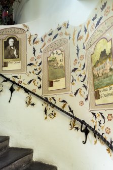 General view of mural on main spiral stair.