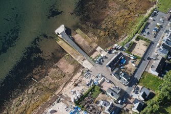 Oblique aerial view of Lamlash Pier, looking SSW.