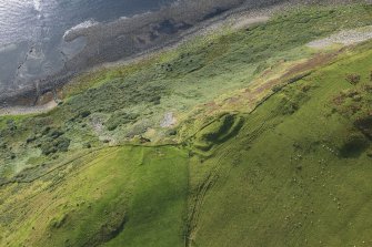 Oblique aerial view of Creagdhu fort, looking SSE.