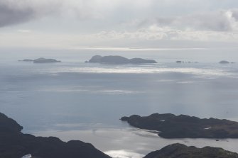 General oblique aerial view of the Shiant Islands, looking S.