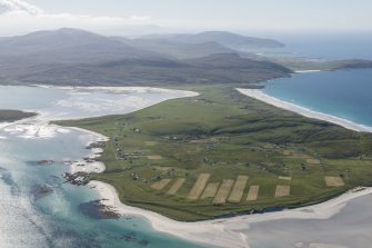 General oblique aerial view of Eolaigearraidh, looking SW.