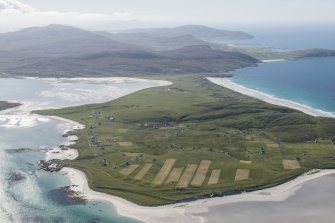 General oblique aerial view of Eolaigearraidh, looking SSW.