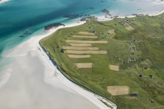 Oblique aerial view of Eolaigearraidh, looking SE.