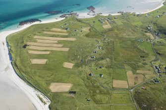 Oblique aerial view of Eolaigearraidh, looking ESE.