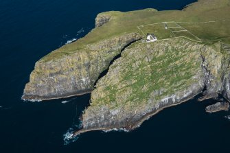 Oblique aerial view of Dun Briste and Barra Head, looking NNE.