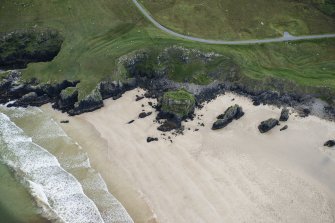 Oblique aerial view of Caisteal A'Mhorair, looking SSW.