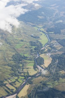 General oblique aerial view of Glen Orchy centred on Dalmally, looking E.