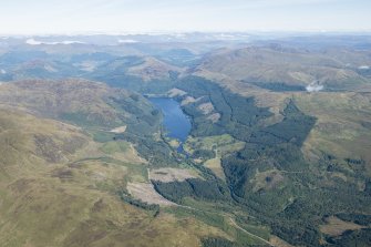 General oblique aerial view centred on Loch Lubnaig, looking N.