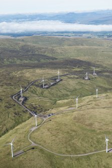 General oblique aerial view centred on Burnfoot Hill Windfarm, looking W.