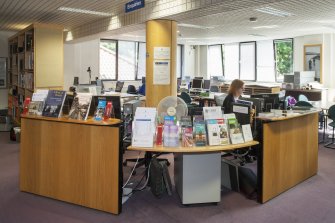 General view of Library 1-11, Reception Desk.