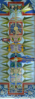 Composite plan view of the Alasdair Gray mural on the second floor.