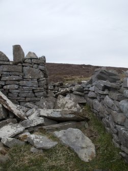 View of doorway, looking NE.