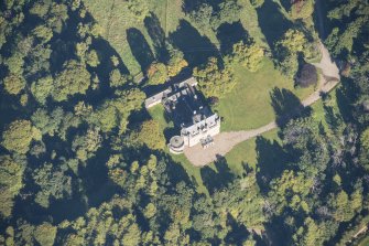 Oblique aerial view of Arndilly House, looking NNW.