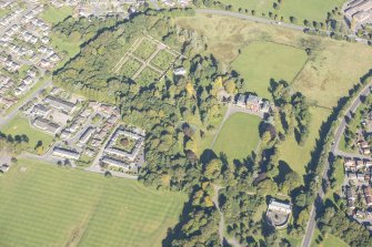 Oblique aerial view of Culloden House, looking NNE.