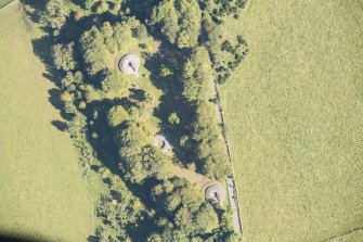 Oblique aerial view of Clava Cairns, looking ENE.