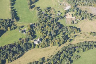 Oblique aerial view of Kilravock Castle, looking WNW.