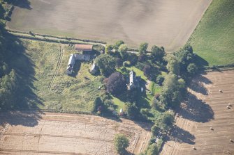 Oblique aerial view of Budgate House, looking SW.