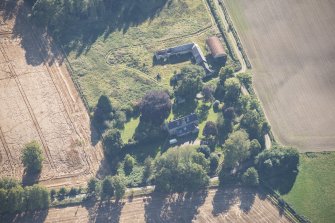 Oblique aerial view of Budgate House, looking S.